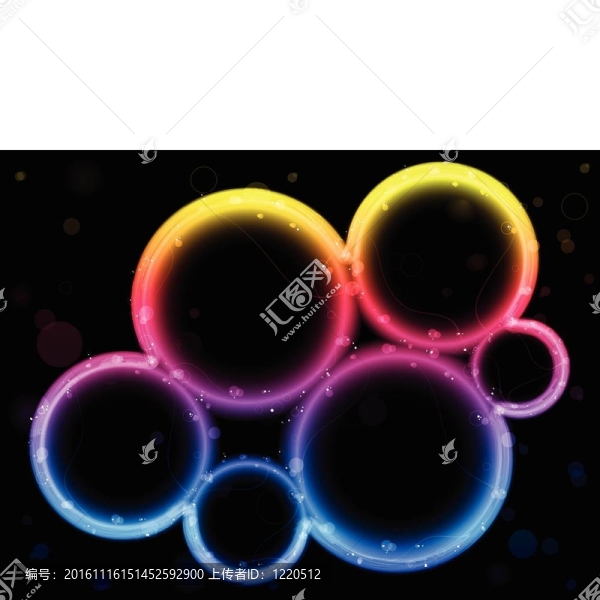 彩虹圈邊緣的火花和漩渦。
