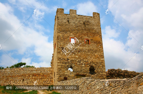 熱那亞要塞在Feodosia鎮(zhèn)；烏克蘭
