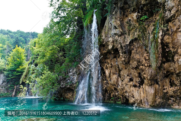 瀑布；水流；plitvicke國家標準