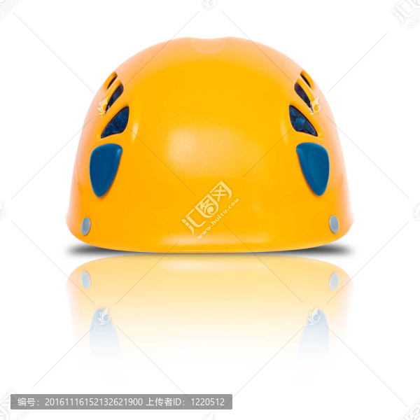橙色登山頭盔的前視圖