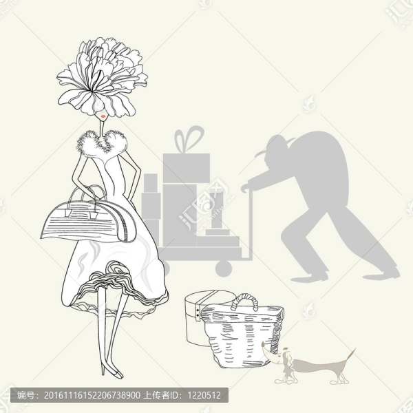 美麗的女人與狗