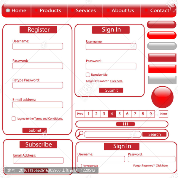 紅色的網(wǎng)頁元素