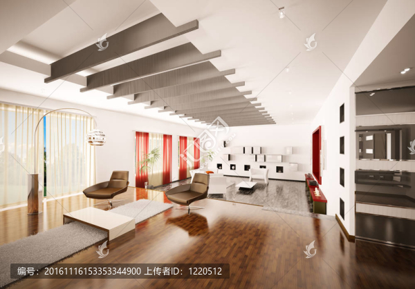 家庭內(nèi)部的公寓3D渲染