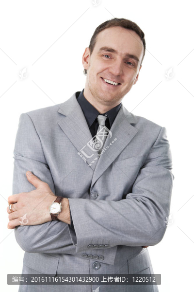 白色背景的商人。