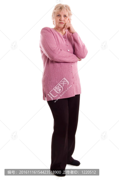 白人背景下的老年婦女