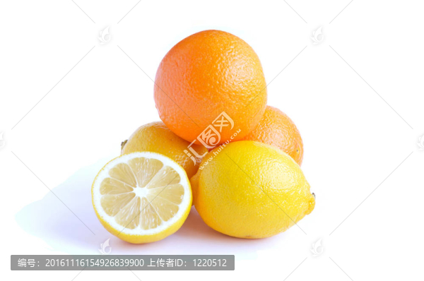 橙色水果和檸檬
