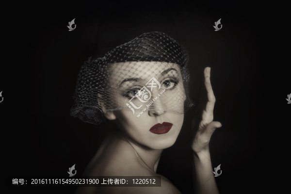 面紗中美麗少婦的畫像