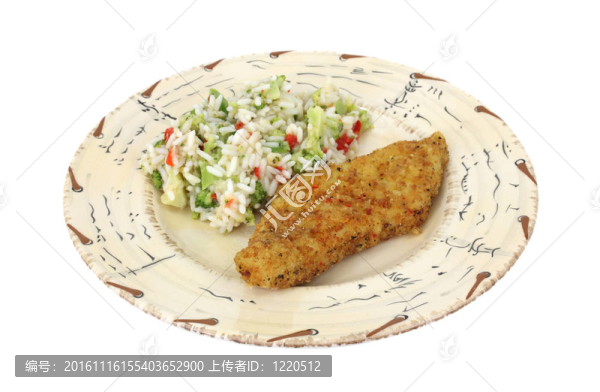 板上的魚和米飯