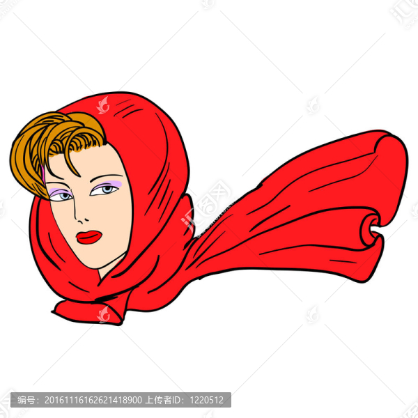 手繪時裝模特。插畫。女人的臉