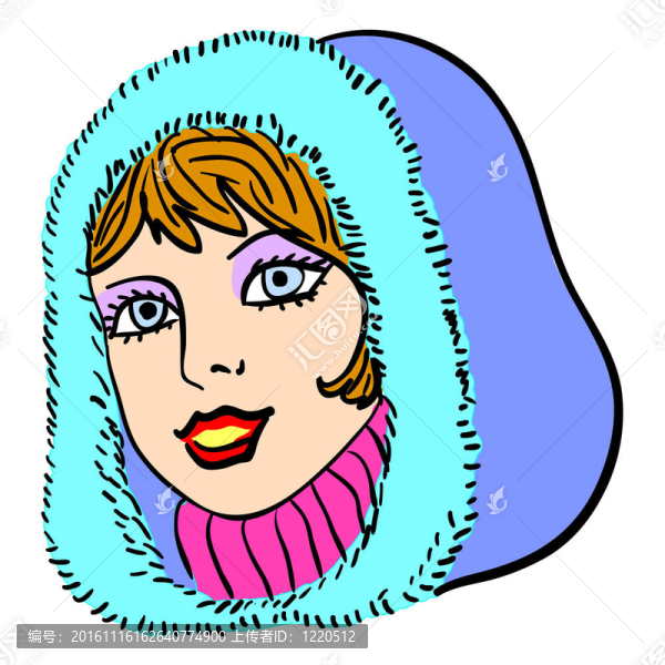 手繪時裝模特。插畫。女人的臉