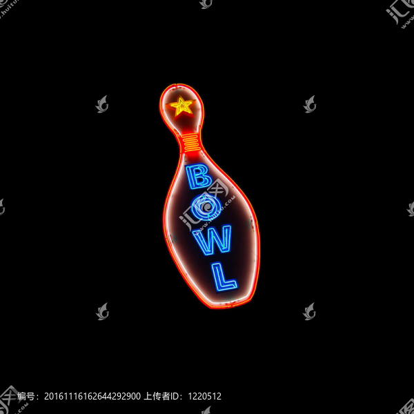 保齡球的霓虹燈