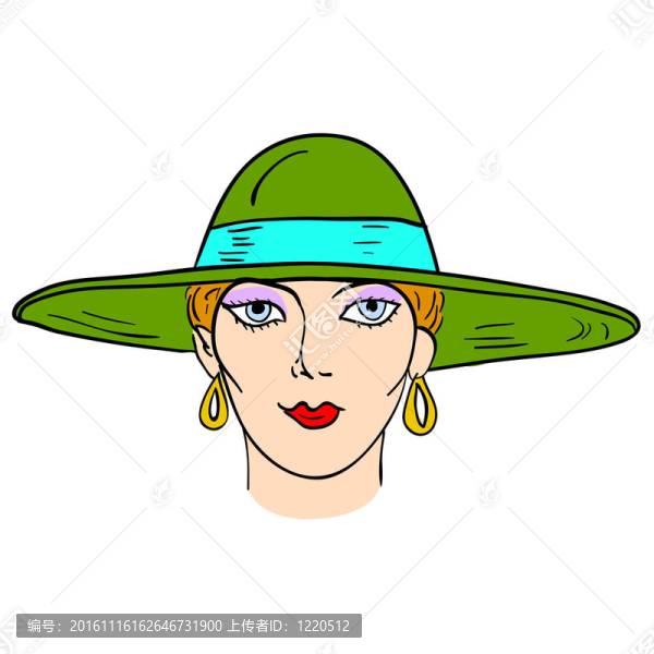 手繪時(shí)裝模特。插畫(huà)。女人的臉