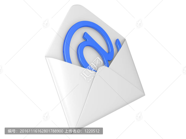 帶有電子郵件標(biāo)志的打開信封
