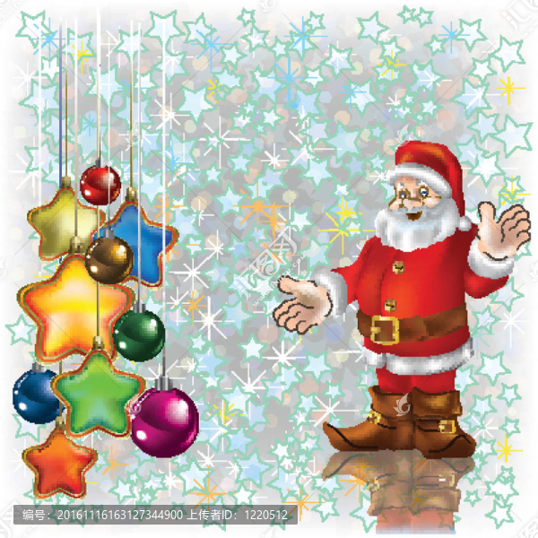 圣誕白色背景與Santa和裝飾