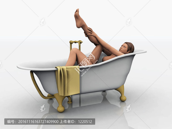 在一個(gè)古董浴缸里的女人