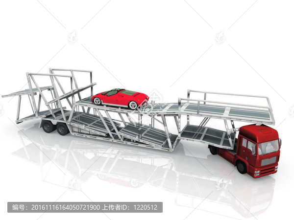 在白色背景的汽車運(yùn)輸車