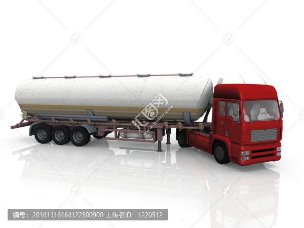 白色背景上的油罐車