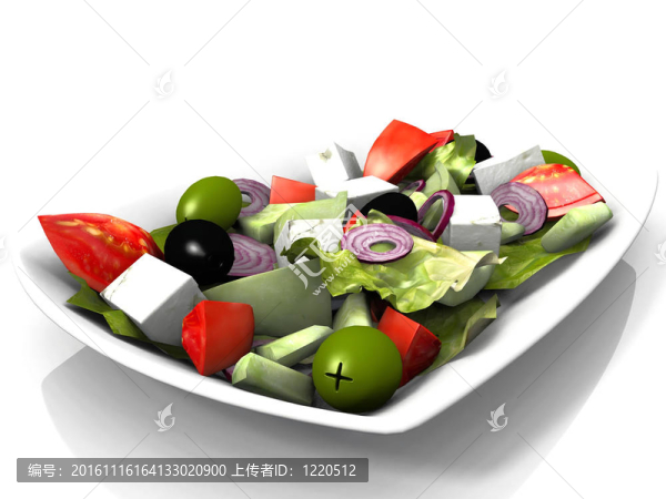 白色背景上的混合沙拉