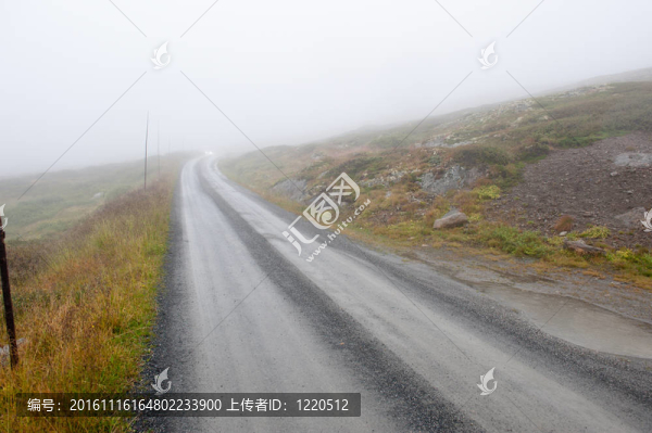霧蒙蒙的路