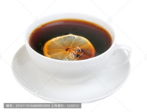 茶杯碟和檸檬片