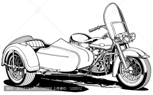 老式摩托車與側(cè)車