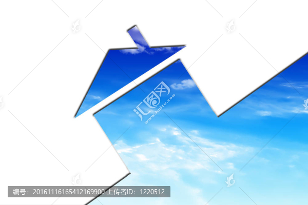 生態(tài)住宅隱喻。天空和云彩的房子