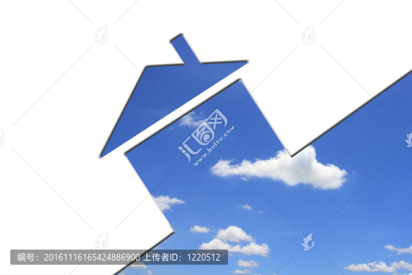 生態(tài)住宅隱喻。天空和云彩的房子