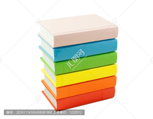 堆棧的彩色書籍孤立在白色