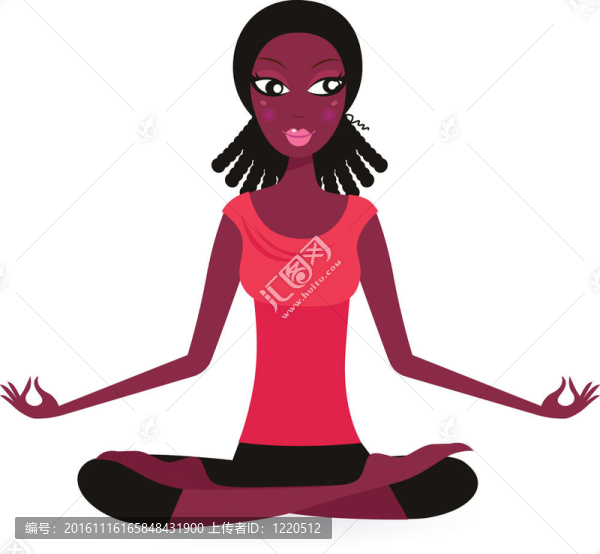 非裔美國女性練習(xí)瑜伽姿勢(shì)的白色隔離