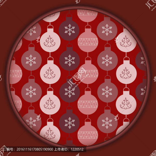 球和雪花的無(wú)縫圖案