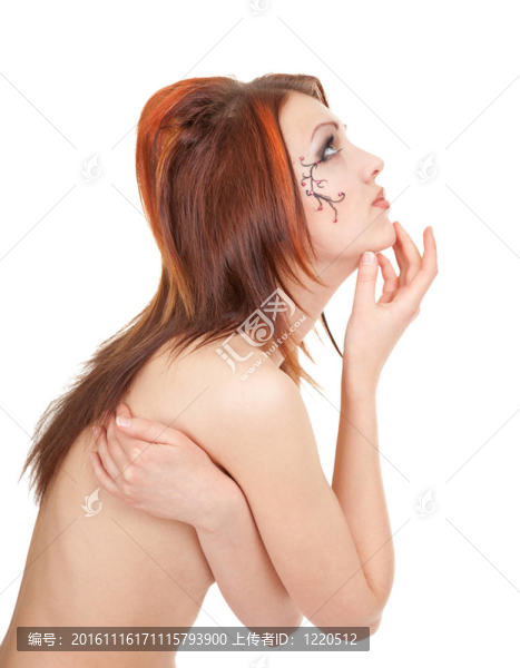 在卡巴萊風格的女孩在一個白色的