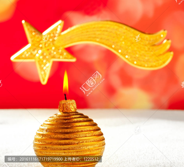 圣誕節(jié)金色的蠟燭和伯利恒之星