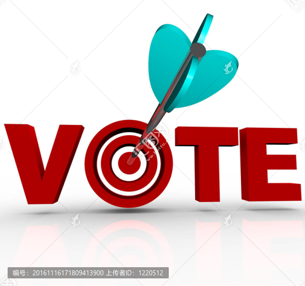 投票箭頭字3D瞄準選民選舉