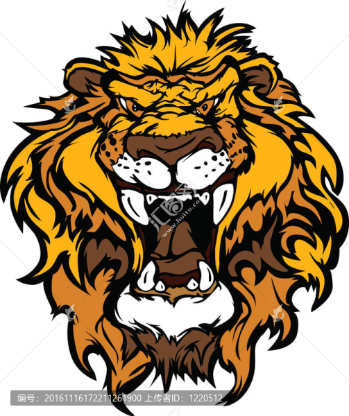 獅子頭卡通吉祥物插圖
