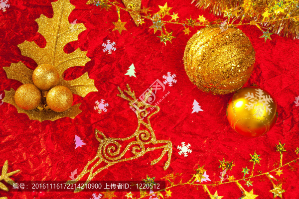 圣誕卡背景金色和紅色