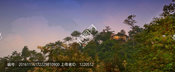 在山上的小屋；rishop的山地景觀；大吉嶺
