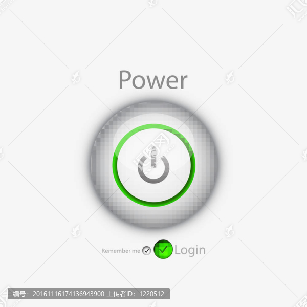 帶電源按鈕的向量登錄頁(yè)面