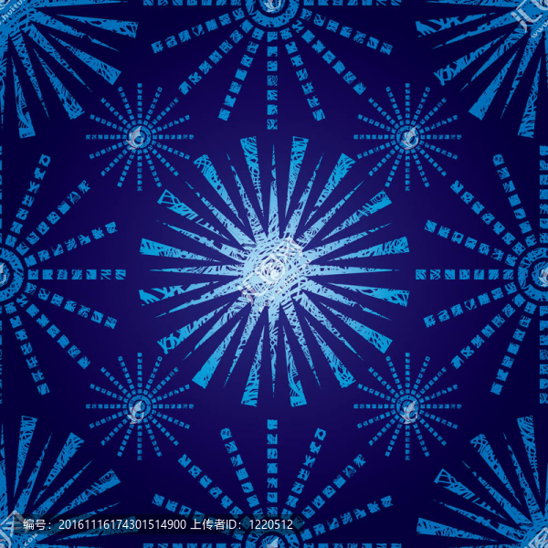 藍(lán)色圣誕節(jié)無縫模式蹩腳的雪花
