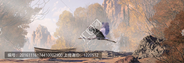 飛行中的大藍鷺