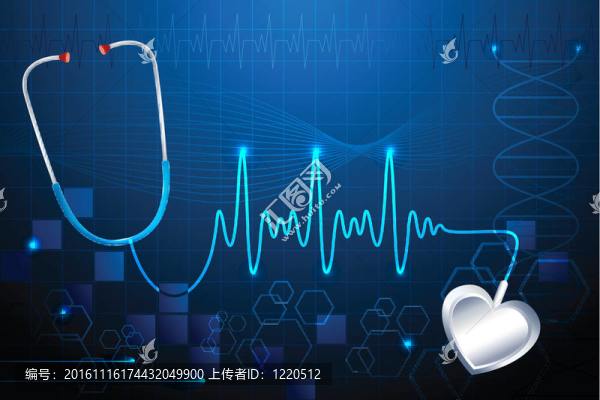 stethescope顯示心臟的跳動