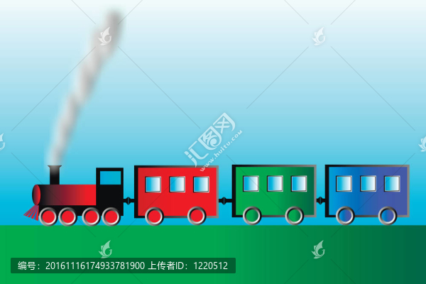 帶貨車的蒸汽機車