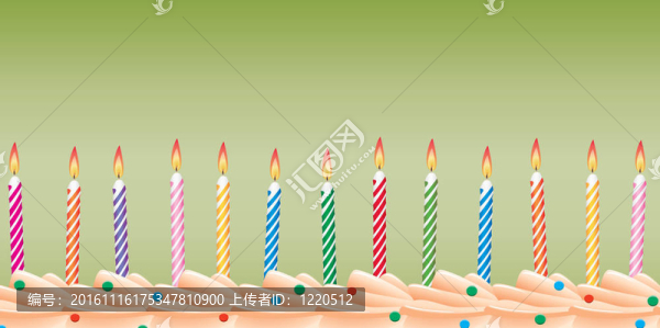 一排生日蠟燭
