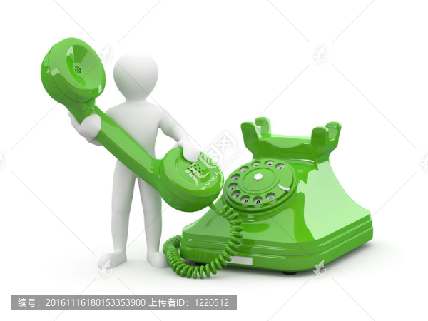 聯(lián)系我們。帶手機(jī)的男人。3d