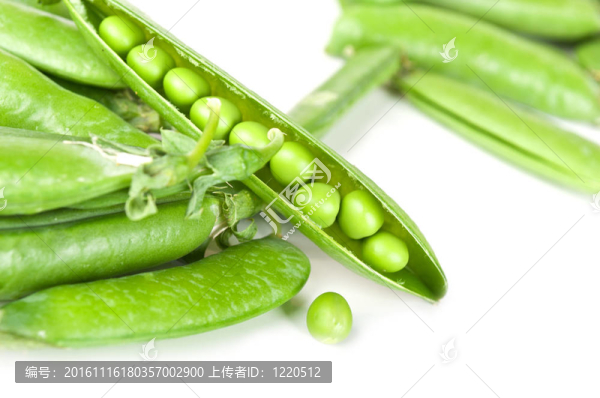 新鮮的綠色豌豆