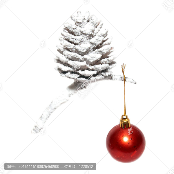 圣誕雪錐與紅色的小玩意。