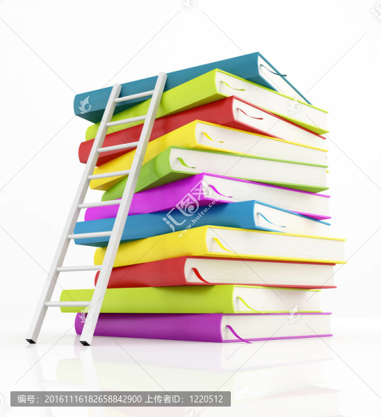 書和白色階梯