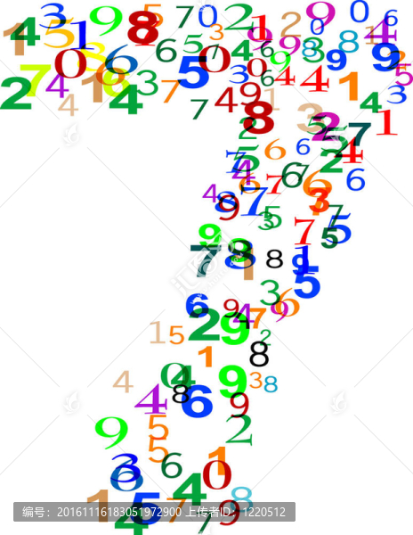 七號(hào)由許多彩色數(shù)字制成的7