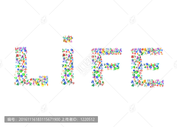 由彩色數(shù)字制成的生命詞