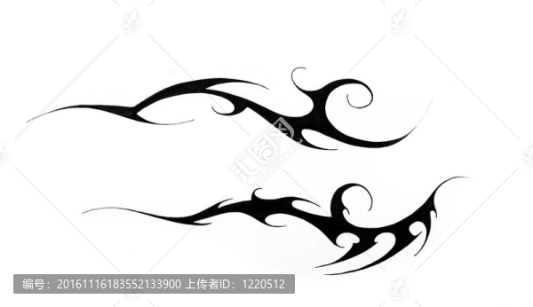 紋身藝術(shù)；黑色部落的素描