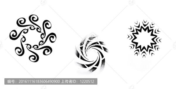 紋身藝術(shù)；黑人部落素描；太陽